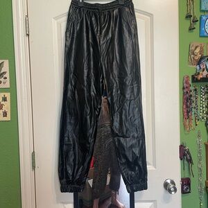 Stylish Black Pleather Bottoms